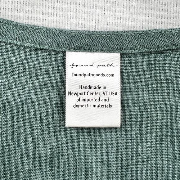 FOUND PATH Linen Market Boxy Tee Womens Small Spruce Square Top Short Sleeve - Picture 11 of 14